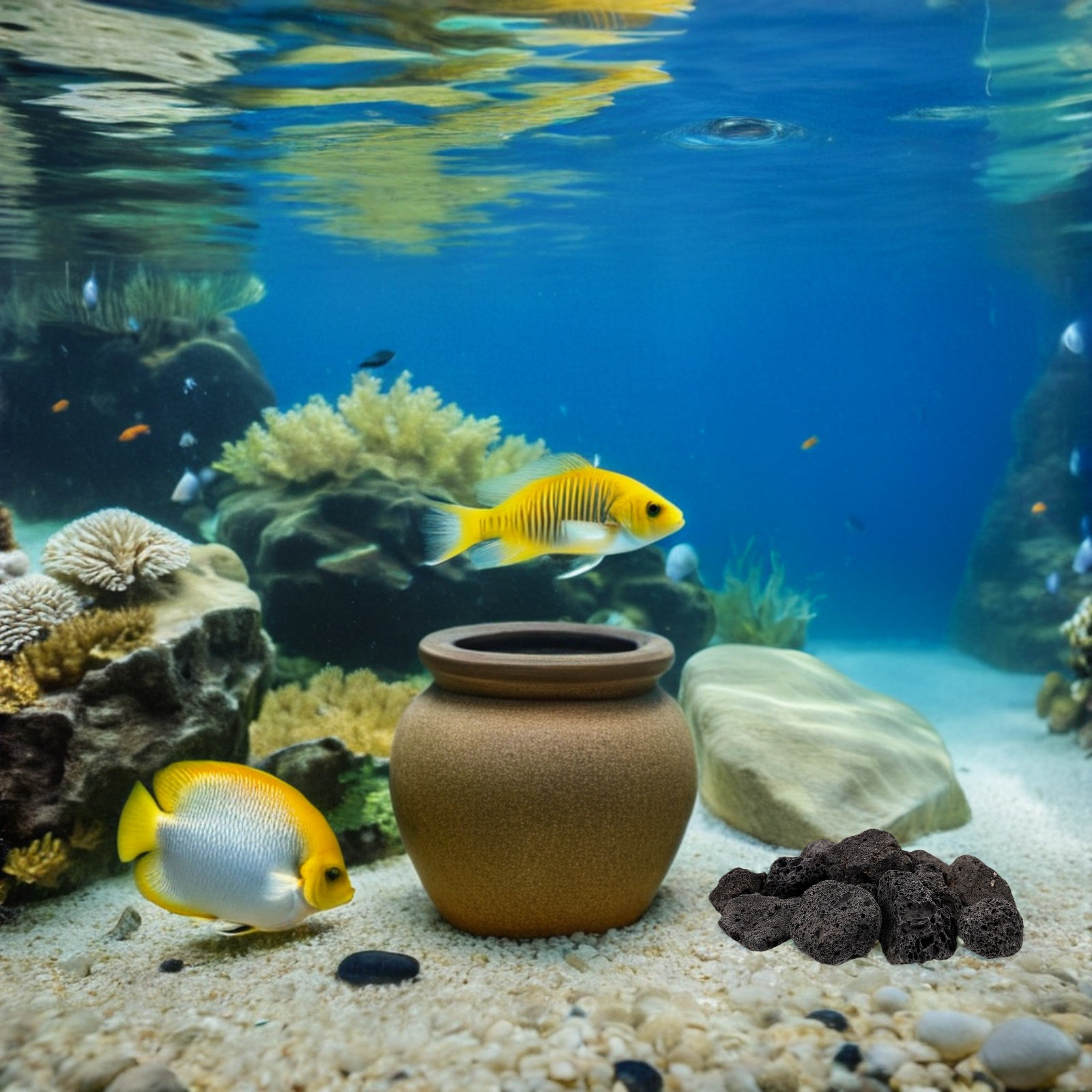 Fish Aquarium Home - 1Pack Volcanic Rock Decoration Natural Lava