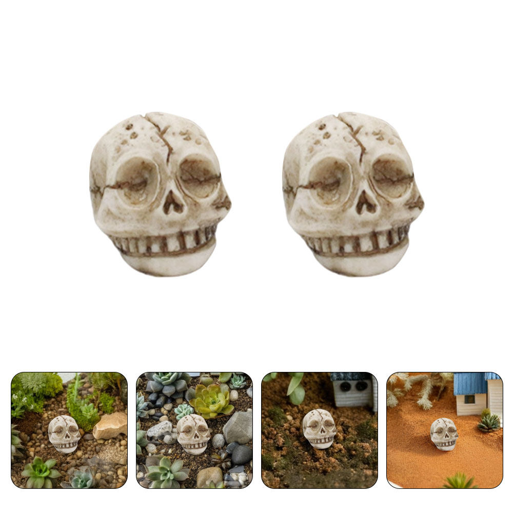 Aquarium Decor - 20Pcs Resin Smiling Skull Decor Outdoor