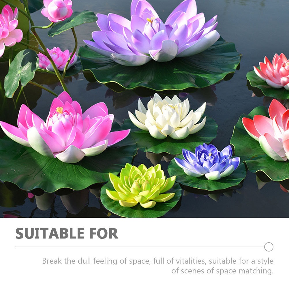8Pcs Simulation Lotus Floating - đánh giá và giá Aquarium Decor