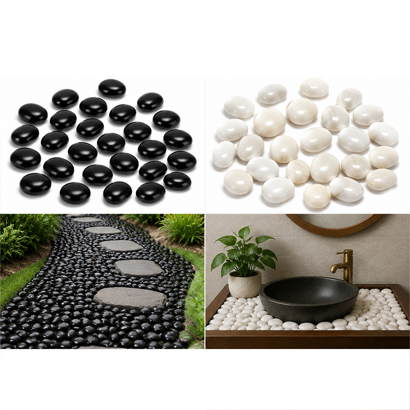 White&Black Polished River Roc - đánh giá và giá Fish Tank Gravel